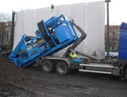 The CitySort Ne separator is placed on the construction site.